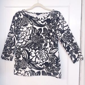 Talbots Textured 3/4 Sleeve Top